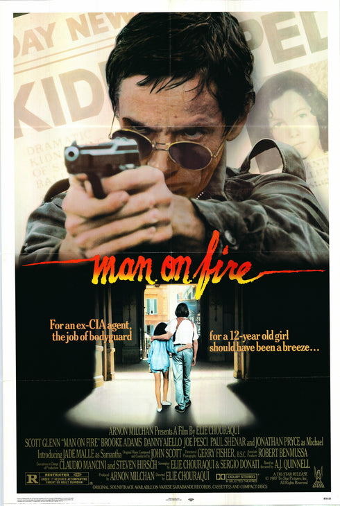 man on fire 1987 one sheet poster folded